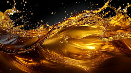 Poster - Golden Liquid Splash Background