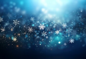 Poster - A  blue and white  background with snowflakes.
