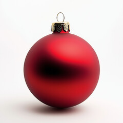 Wall Mural - 3d rendering golden red christmas ball on a white background