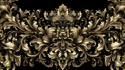 Wall Mural - Golden Floral Design Illustration