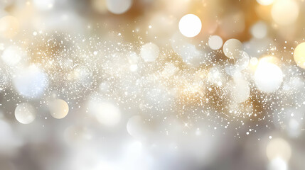 Canvas Print - Abstract Background with Gold and Silver Bokeh