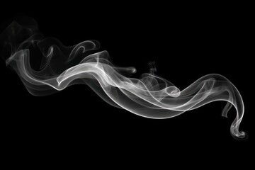 Poster - Light white incense smoke backgrounds black black background.