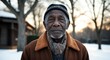 © Arceli - african elderly man winter outdoor bright background wearing fashion portrait