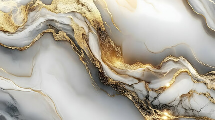 Wall Mural - Abstract Background with Gold and Grey Swirls