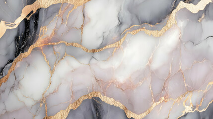 Poster - Abstract Marble Background with Golden Veins