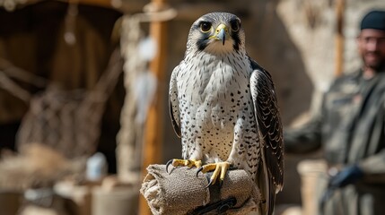 rehabilitated wild animals, such as birds of prey or exotic mammals, being cared for before returnin