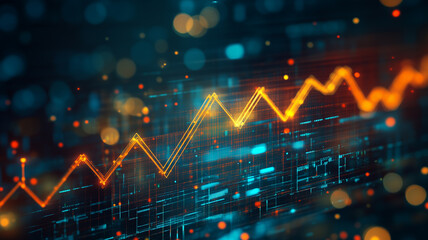 Wall Mural - abstract background with economic growth arrows