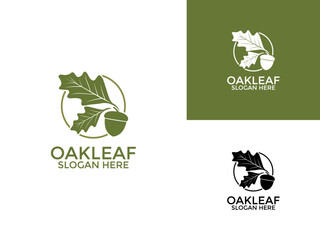 Wall Mural - Oak leaf logo design illustration vector template, Green Oak Leaves logo design icon