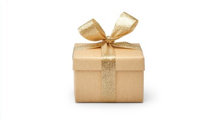 This elegant gold gift box with a shimmering ribbon is perfect for celebrating birthdays, holidays, or special moments