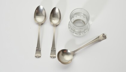  Elegant silverware set against a minimalist backdrop