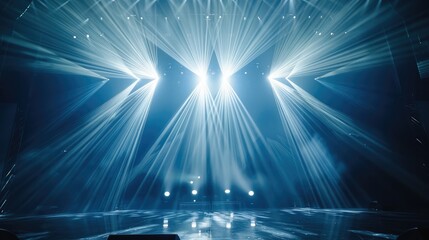 Aufkleber - Stage Spotlight with Laser rays. concert lighting background.