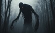 © jambulart - Dark creature in misty forest.