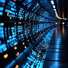 Futuristic Digital Tunnel