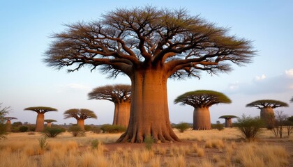 Wall Mural -  Ancient giants of the savanna standing tall under the African sky