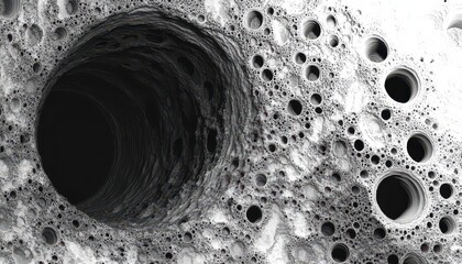 Wall Mural - Exploring a cosmic landscape filled with mysterious black holes in deep space