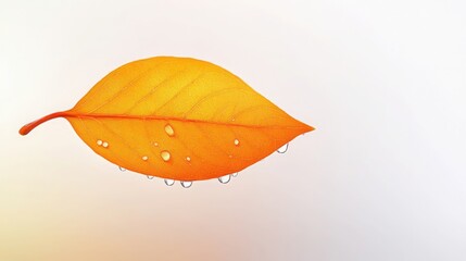 Orange Leaf with Water Droplets