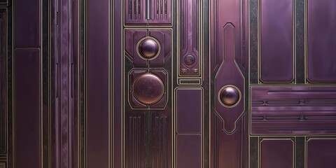 Poster - Futuristic Purple and Gold Panel