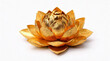 © Darcos - Handmade gold lotos flower isolated on white background studio shot
