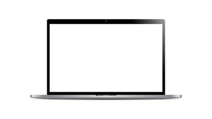 laptop modern mockup. realistic laptop front view. blank screen display notebook. opened computer sc