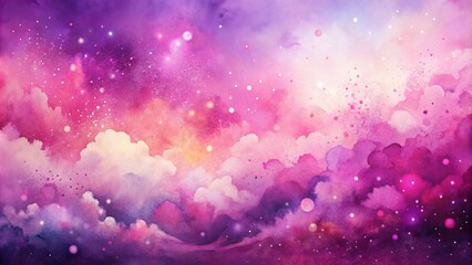 Wall Mural - Pink watercolor background painting with abstract fringe and bleed paint drips and drops, painted paper texture design