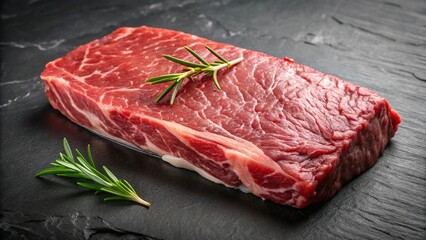 Forced perspective Flat Iron steak raw Beef cut ideal for the grill