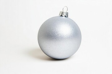 Silver Christmas ornament on white isolated background