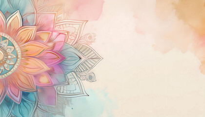 watercolor style mandala background or banner design