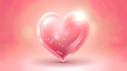 Light pink valentine heart banner graphic for web design and valentine's day....