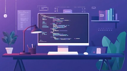 Programming language courses focused on mobile app and software development Modern flat cartoon illustration for banners websites and landing pages in a tech training theme