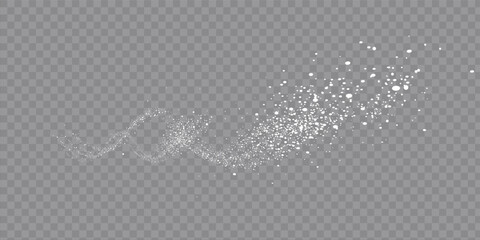Poster - Collection of glittering stars with silver shimmering swirls, shiny glitter design. Magical motion, sparkling lines on a black background.