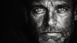 © Yuparet - Intense Black and White Close-Up Portrait with High Contrast Drama