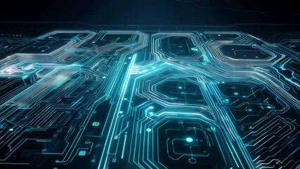 Wall Mural - abstract technology illustration animation board background seamless 4k video process virtual digita