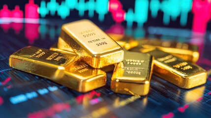 Gold Bars amidst Stock Market Decline