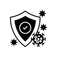 Wall Mural - Nano Defense System Glyph Icon, Vector illustration