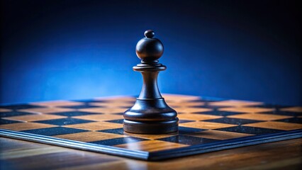 Chessboard with black pawn in medium shot