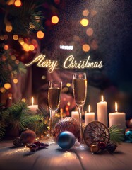 Wall Mural - merry chrismas and happy new year