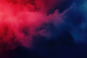 Abstract background with dynamic red and blue smoke blending seamlessly, creating a vibrant, atmospheric effect. Soft gradients, shadows, and motion add to the dreamy, fluid texture.