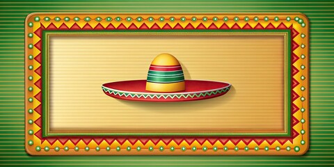 Cinco de Mayo celebration background with Mexican sombrero silhouette