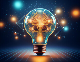 A conceptual image showcasing a light bulb as a metaphor for an innovative breakthrough and smart idea, symbolizing genius marketing strategy planning and creative thinking in business.