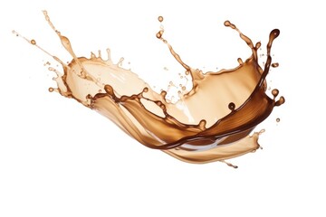 Canvas Print - Coffee splash white background refreshment accessories.