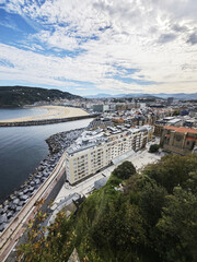 Wall Mural - The view of San Sebastian Donostia city from Mountain Urgull, the Basque country, Spain