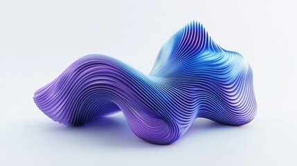 Poster - Wavy Lines in Blue and Purple. Modern Design Concept