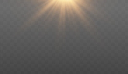 Wall Mural - sun. the background is a ray of light or sunbeam vector. it shows an abstract golden light shining a
