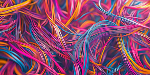 Poster - Colorful abstract lines swirling and intertwining