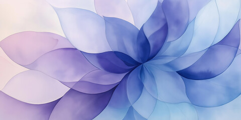 Poster - Abstract background forming an airy blue flower with soft petals