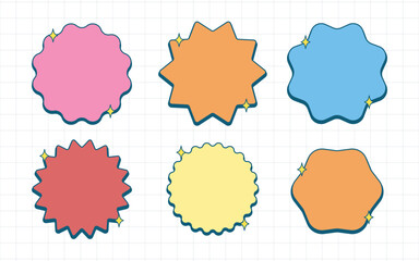 Wall Mural - retro aesthetic badge balloon decorative element shape set