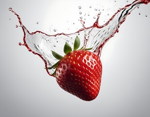 fruit milk strawberry splash isolated berry yogurt food background white falling fresh cream wave ingredient macro liquid design red juicy ripe organic group drink swirl sweet