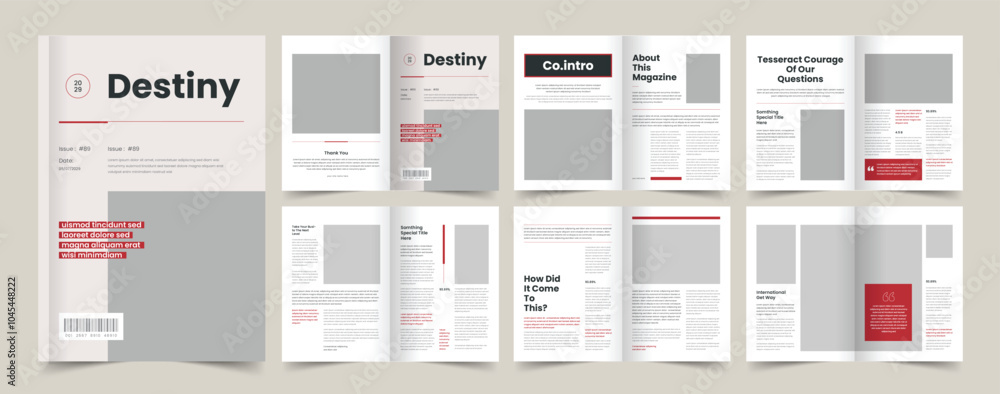 Black and White Magazine Template Stock Vector | Adobe Stock