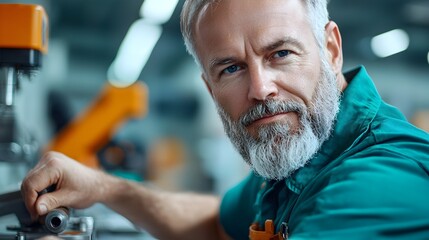 Close up view of a factory engineer s hands skillfully operating a hydraulic tube bender to precisely bend and shape metal pipes