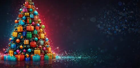 Wall Mural - christmas with technology background